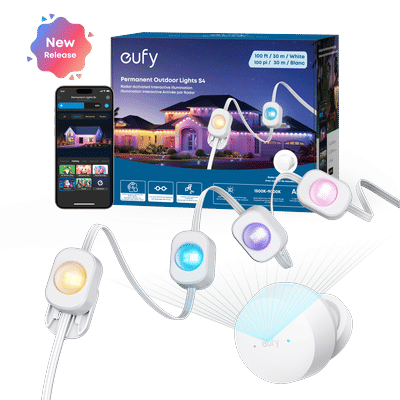eufy Permanent Outdoor Lights S4 (100ft with 72 LED Lights) White
