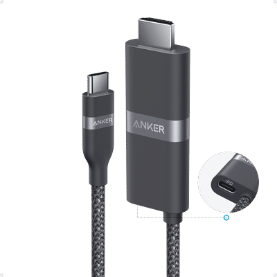Anker Nano USB-C to HDMI Cable with 140W Input Port (6 ft, 4K, Upcycled-Braided)
