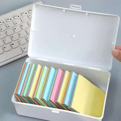 White Plastic Storage Box Photocards Small Card Storage Box Desk Organizer Box Classification Box Stationery