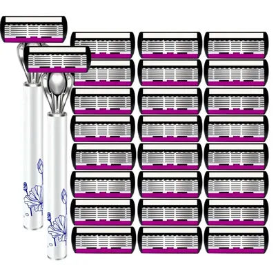 Men's Waterproof Manual Razor Six Layer Stainless Steel Blade Classic Shaving No Skin Irritation Old School Shaver Heads