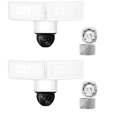 eufy Floodlight Camera E340 with AC Cable (2-Cam Pack) White