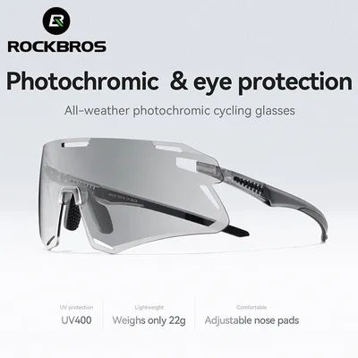 ROCKBROS Cycling Glasses Outdoor Sports Photochromic Glasses UV400 Goggles Bike Sunglasses Bicycle Eyewear Fishing Glasses