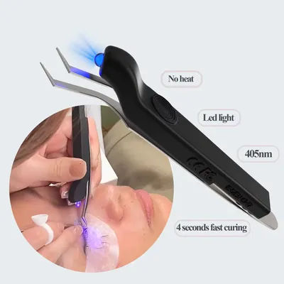 Ultraviolet UV Tweezers Eyelash Extension Grafting Curing Lamp with Press Switch Rechargeable