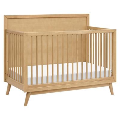 Babyletto Palma Mid-Century 4-in-1 Convertible Crib w/ Toddler Bed Conversion - Honey