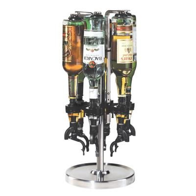 6-Bottle Rotating Liquor Dispenser by BrylaneHome in Silver