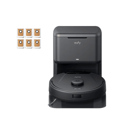 eufy L60 with Self-Empty Station (Renewed) + 6 Pack Dust Bag Black