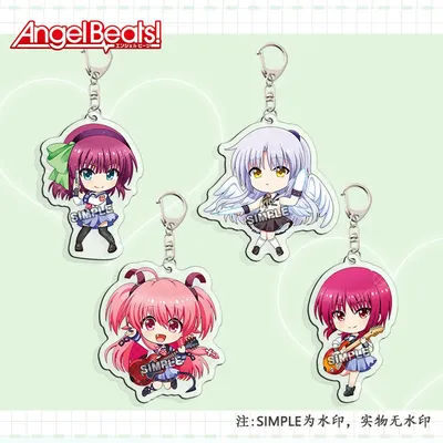 Anime Angel Beats Tachibana Kanade Acrylic KeyChain Cute Cartoon Character Key Chain Key Ring for Women Men Fans Gift