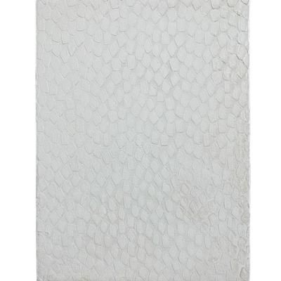 Tappeto bianco a rilievo con motivo geometrico extra-morbido 190x290