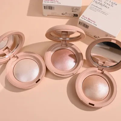 Rare Beauty Highlight Powder Liquid Foundation Smooth Lasting Brightening Powdery Blush Lipstick Luminizer Mirror Glitter Makeup