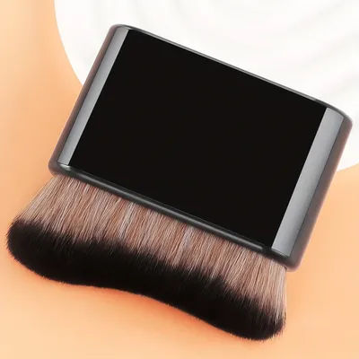 1pc Wave Contour Makeup Brush, ABS Plastic Handle, Nylon Bristles, Unscented, Universal Skin Type, Foundation Application Palm B