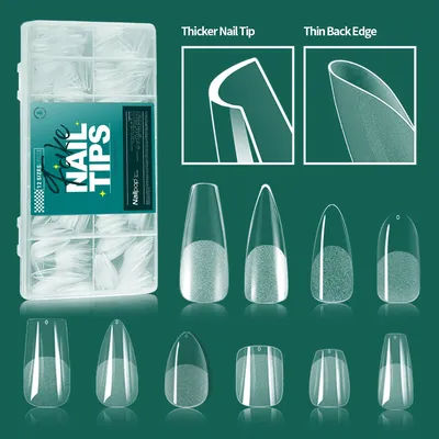 600 pièces Gel souple X ongles conseils couverture complète cercueil Stiletto faux ongles court amande carré tremper Gel faux ongles en acrylique conseils