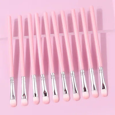 10pcs Pink makeup Brush Set for beginners, eyeshadow brush, Highlight brush, Eye makeup Details, Multi-functional makeup brush