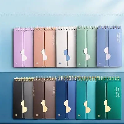 9pc/4pcs vocabulary notebooks, compact and portable, beige eye protection paper, suitable for exam preparation, learning, office