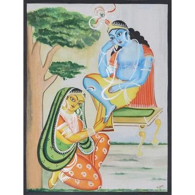 Lord Krishna's Feet,'Acrylic and Watercolor Krishna Painting'