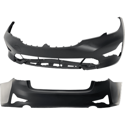 Replacement Bumper Cover Primed, Front & Rear, 1-year unlimited-mileage warranty SET-RB01030097P-F