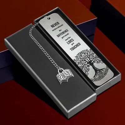 Metal Bookmark Gifts with Inspirational Quotes, Stainless Steel Book Marks Graduation, Retirement, Teacher