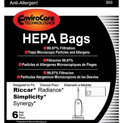 Riccar Radiance / Simplicity X9 Replacement HEPA Bag, 6 pack