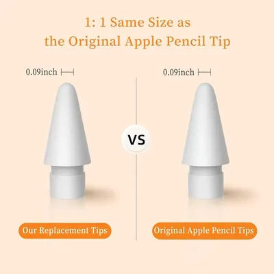 Replacement Tips Compatible with Apple Pencil 1st/2nd Gen, Pencil Nibs for iPad Pro Pencil 2/1 Gen (6-Pack)