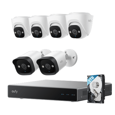 eufy PoE NVR CCTV Security System E41 (4 PoE E41 Add-on Cams) + 2 PoE E40 Add-on Cams + 2 TB HDD