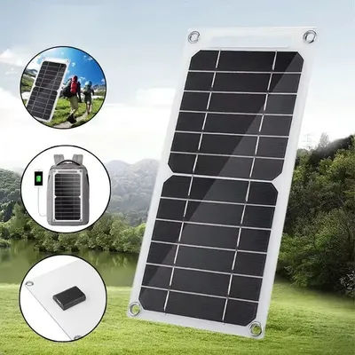 Panneau solaire avec USB, batterie Portable pour randonnée et Camping en plein air, batterie de chargement de téléphone Portable, panneau de chargement de banque