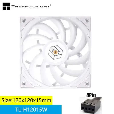 Thermalright TL-H12015 120x120x15mm Computer case cooling fan，3Phase 6 Pole Motor/S-FDB V2 bearing/Black and white colors