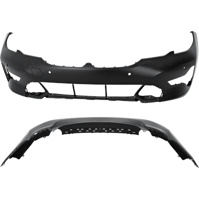 Replacement Bumper Cover Primed, Front & Rear, 1-year unlimited-mileage warranty SET-RB01030098P-E