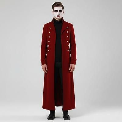 Retrò Vintage Punk Gotico Medievale Cappotto Trench Vampiro Costume Per uomo Halloween Carnevale Feste Casual Quotidiano Fiera Rinascimentale Adulti Cappotto