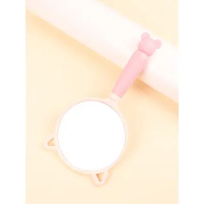 1pc creative design portable circular makeup mirror with handle, compact women's makeup mirror tool Special for real hair wigs