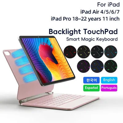 Magic Keyboard for iPad Air 4 Air 5 Air 6 Air 7 11 inch case for iPad Pro 11 inch 2018-2022 Generation Cover Smart Cover