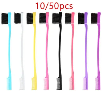 10/20/50pcs Double-sided Edge Control Hair Comb Hair Styling Wholesale Baby Hair Brushes Eyebrow Combing Makeup Tool