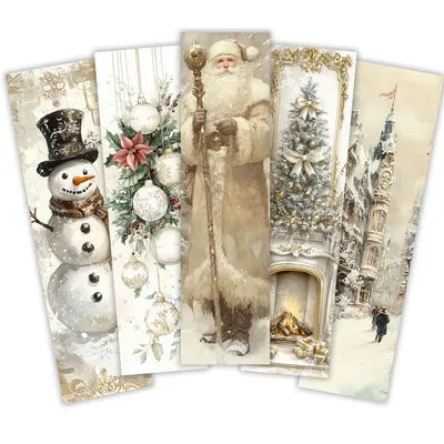 32pcs, Golden Christmas Bookmark, Back to School Season, Retro Festival, Teacher's Day, Suitable for Readers and Birthday Gifts.