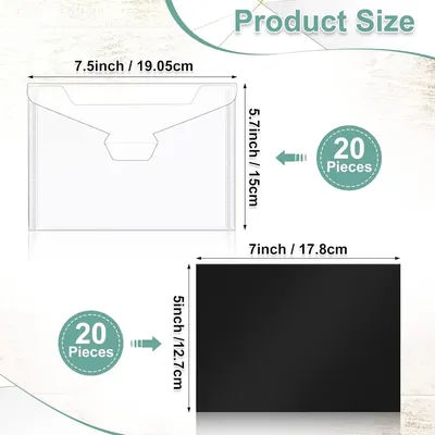 40 Pieces Transparent Plastic Envelope Storage Bag and Rubber Soft Magnetic Sheet for Cutting Mold Storage Protection and Storag