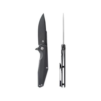 Skallywag Tactical Tactical Iron Jaw Folding Knife 3.4in D2 Straight Back G10/Titanium Black Iron Jaw