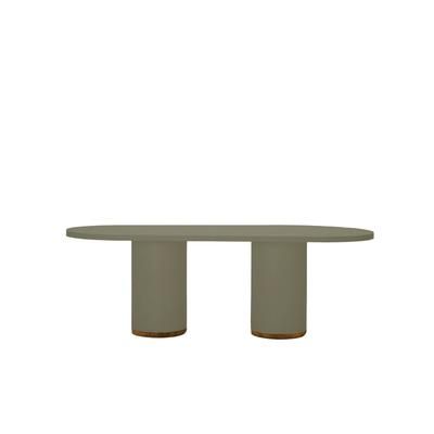 Tavolo da esterno in microcemento verde oliva, 160 cm