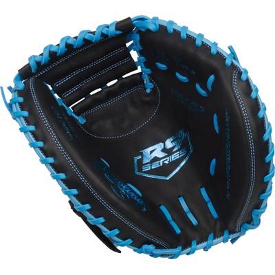 Rawlings R9 Series 32.5" 1-Piece Solid Web Catcher's Mitt - Right Hand Throw Black/Blue
