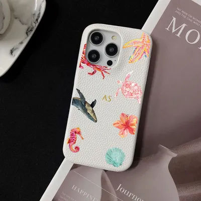 Étui en cuir personnalisé avec nom de lettres kafr initiales, pour iphone 11 12 14 13 15 Pro Max mini 16 Plus, couvertures rigides de luxe