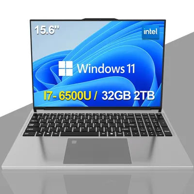 NEW 15.6" Portable Laptop 32GB RAM 2TB SSD Intel Core i7-6500U Windows 11 Notebook Gamer 1920*1080 Display Office Study Computer