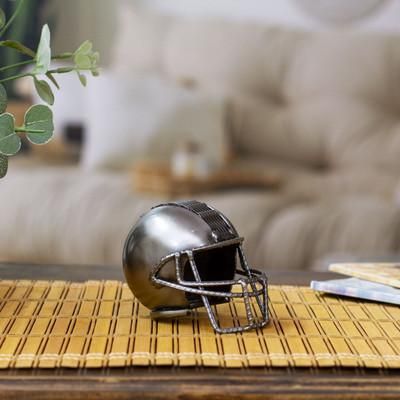 New Player,'Sport-Themed Upcycled Football Helmet Metallic Sculpture'