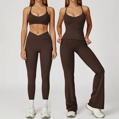 2 Pieces Female Clothing Women's Tracksuit Yoga Pant Sets Gym Clothes Sportswear Yoga Suits Fitness Set Sports Bra Gym Leggings