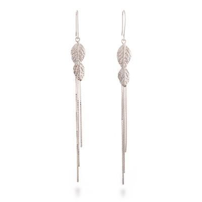'Andean-Made Sylvan-Themed Sterling Silver Waterfall Earrings'