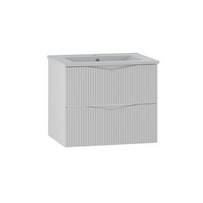 Mobile bagno con lavabo effetto legno bianco 60cm