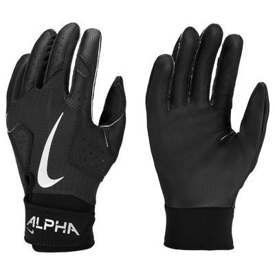 Nike Alpha 2.0 Youth Baseball Batting Gloves Black/Silver