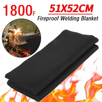 Couverture de soudage ignifuge 1800 ° Tapis de protection thermique pour brasage en tissu ignifuge F, pour poêle à gril, soudeurs, plombiers