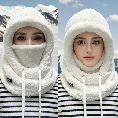 Nouveau hiver réglable hiver chaud cagoule chapeau capuche et coupe-vent Ski visage couverture pour hommes femmes