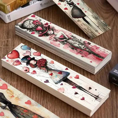 32pcs, heart-shaped girl bookmark, suitable for back-to-school season, Christmas, Halloween, teachers, readers, birthdays.