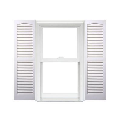 Homeside Open Louver Vinyl Shutters (1 Pair) 14-1/2 Inch x 59 Inch - 930 White