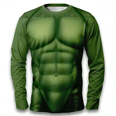 T-shirt musculaire vert à la mode pour hommes, chemise de Compression de super-héros, haut à manches longues, Costume de Fitness, Costume de fête Cosplay
