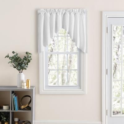 Wide Width Classic Tailored Curtain Lined Swag by Ellis Curtains in White (Size 84" W 36" L)