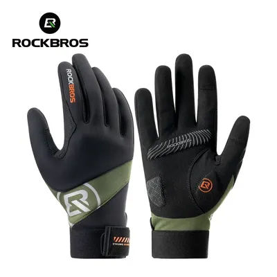 ROCKBROS Cycling Gloves Spring Autumn Long Finger Gloves Non-slip Shock-absorbing Touch Screen Reflective MTB Road Bike Glove