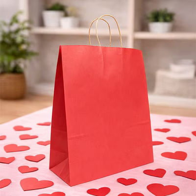 Red Paper Merchandise Handle Bags 10 5/8" x 5 1/2" x 13" 50 Pack GMB6R